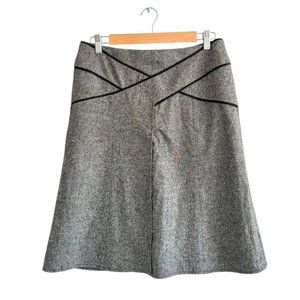 NANETTE LEPORE GREY BLACK KNEE LENGTH SKIRT WOOL SIZE 4
